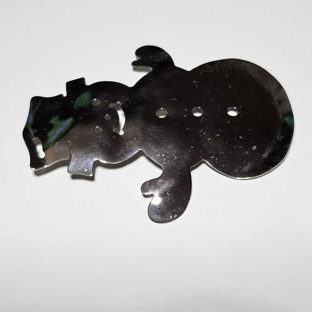 Vintage Silver Tone Shiny Frosty Snowman Brooch